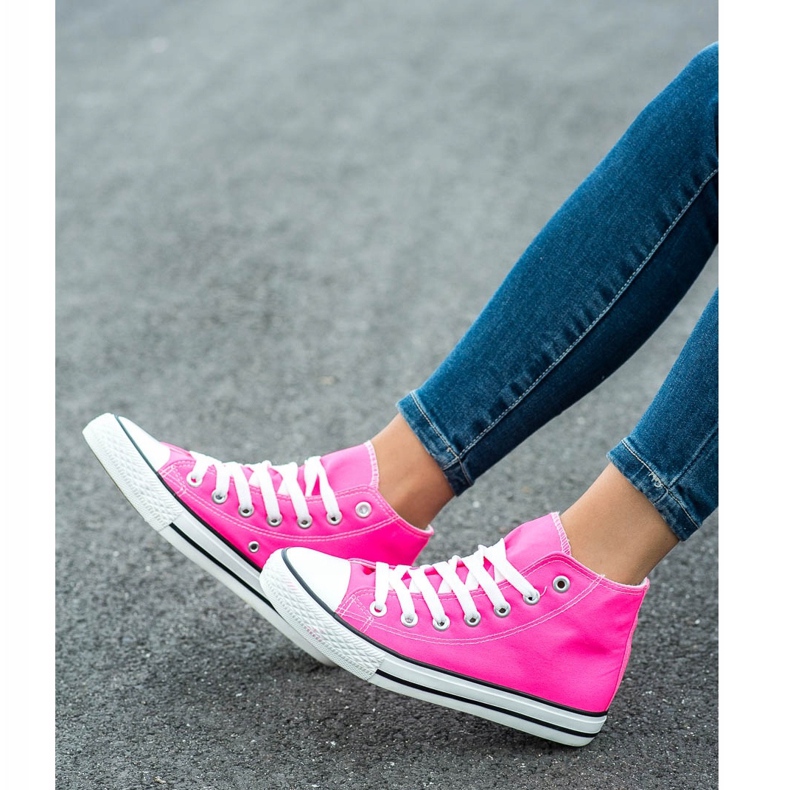 SHELOVET Vysoké tenisky růžový 1