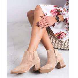 Bella Paris Krátké semišové kozačky béžový 1