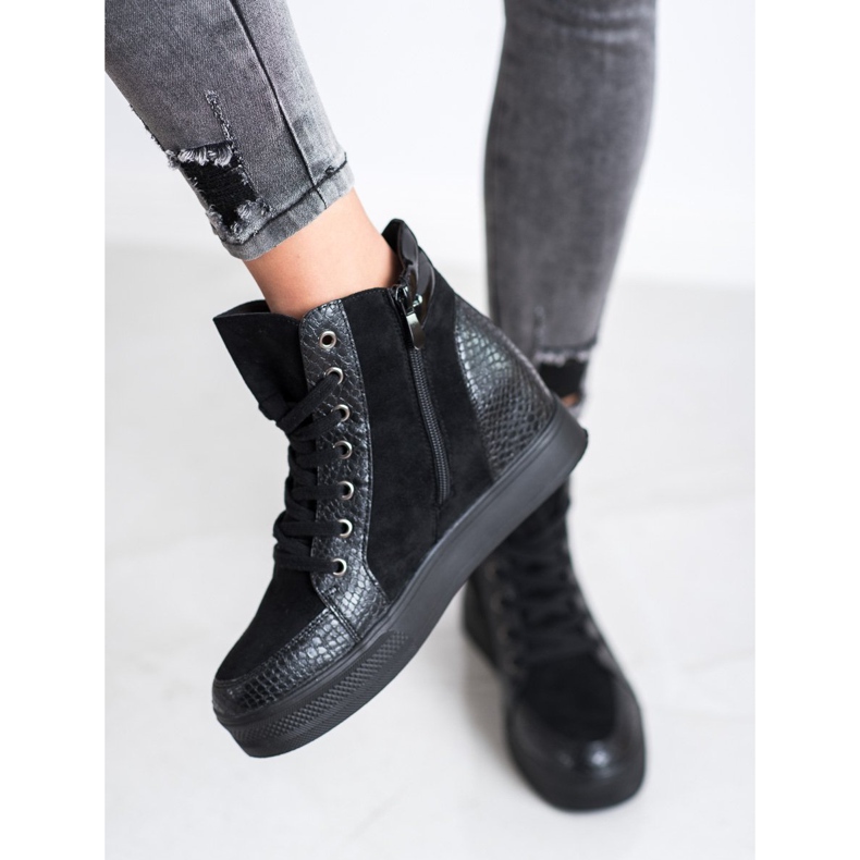 Bestelle Pohodlné klínové boty černá 1