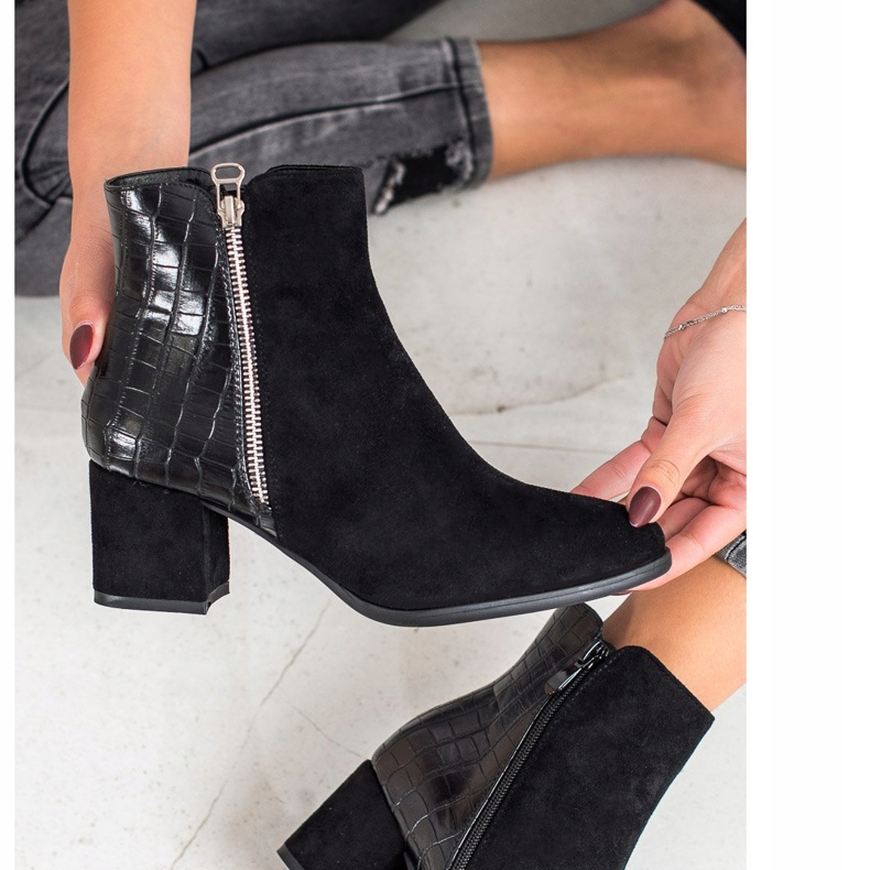 Filippo Snake Print Booties černý 2