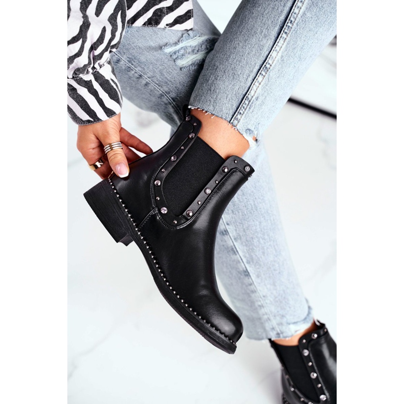 Dámské černé kozačky Jodhpur viditelné černá 2