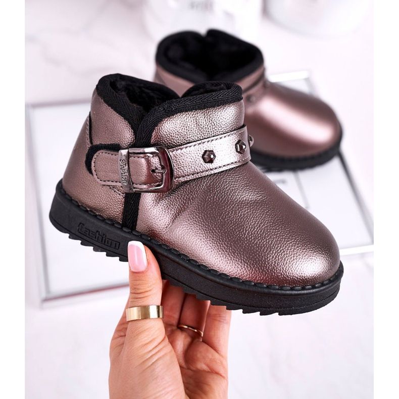 Apawwa Teplé dětské sněhové boty Jinnie šedé vícebarevný šedá 1