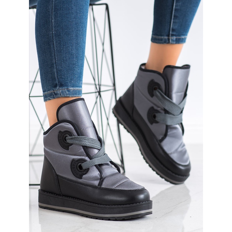 SHELOVET Módní sněhové boty šedá 1