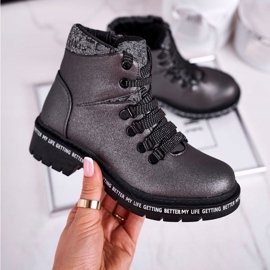 Dětské boty pro mládež s ovčí kůží šedé Sněhové vločky šedá 2 Dětské boty pro mládež s ovčí kůží šedé Sněhové vločky šedá 2