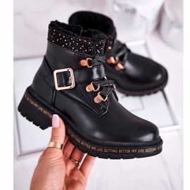 Dětské kozačky Black Rhythm s ovčí kůží černý 2