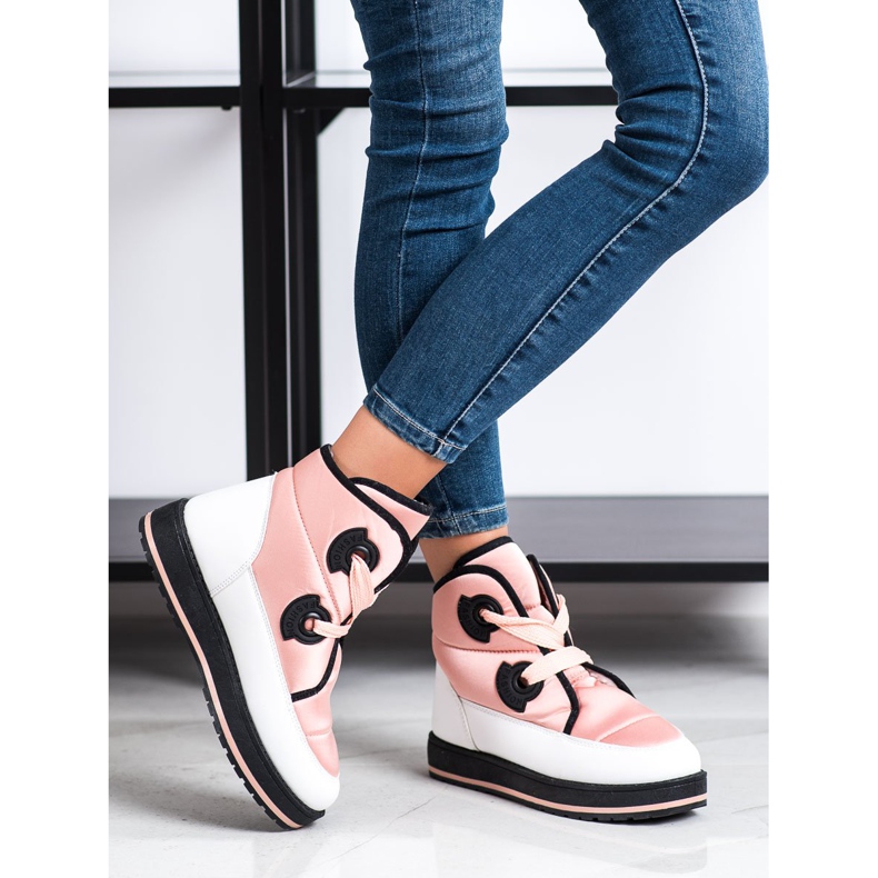 SHELOVET Módní sněhové boty růžový 1