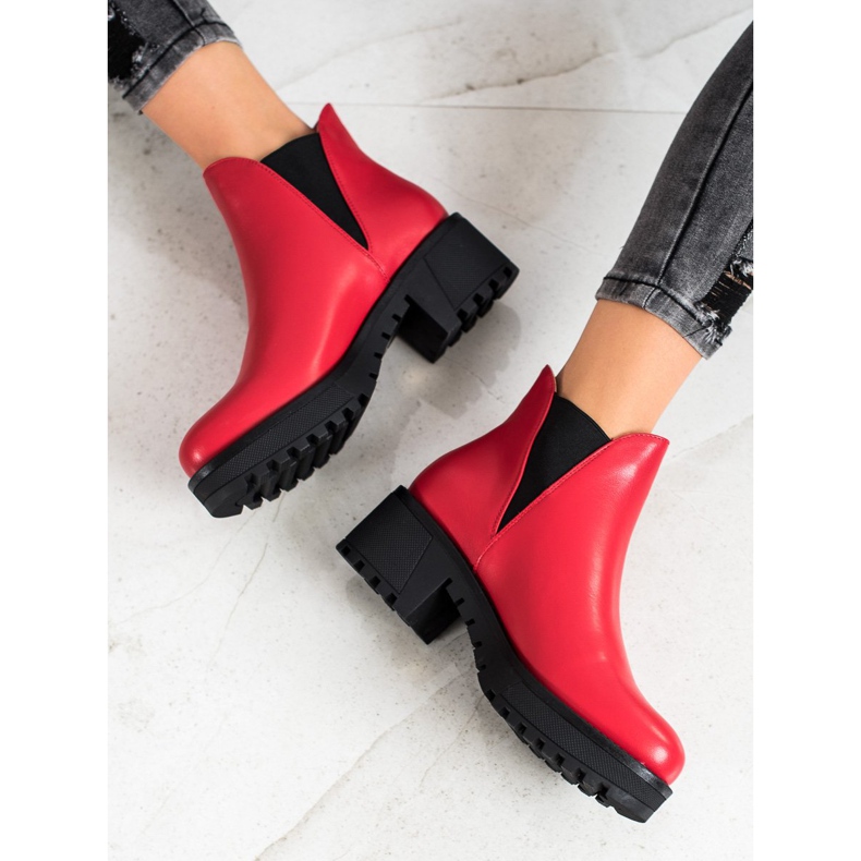 Super Mode Nazouvací boty z eko kůže červené 1 Super Mode Nazouvací boty z eko kůže červené 1