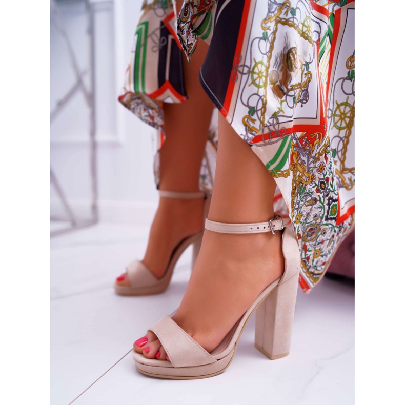 ADY Dámské béžové sandály na platformě Debora béžový 1