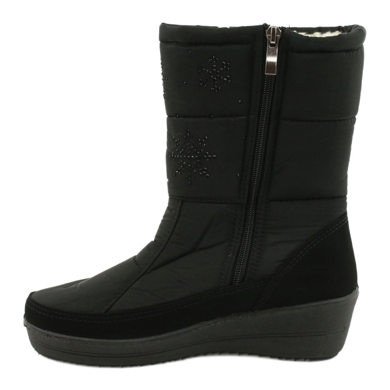 Světlé kožešinové sněhové boty Progress 20-01 černé černá 1