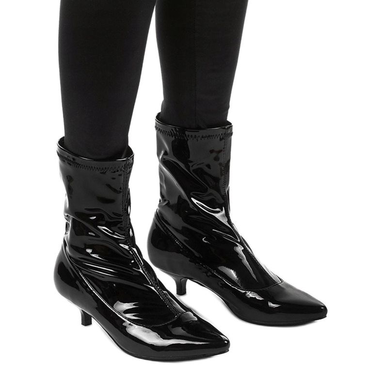 Černě lakované podpatky s ponožkou Ragemour černá 1 Černě lakované podpatky s ponožkou Ragemour černá 1