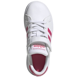 Dětské boty Adidas Grand Court C bílo-růžové EG3811 bílý růžový 1