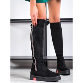 Seastar Kozačky nad kolena černý 1