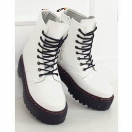 Martens boty na vysoké podrážce, bílá KS-1255 White bílý 1
