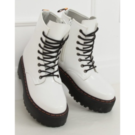 Martens boty na vysoké podrážce, bílá KS-1255 White bílý 2