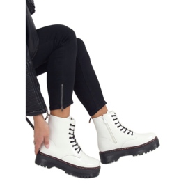 Martens boty na vysoké podrážce, bílá KS-1255 White bílý 3