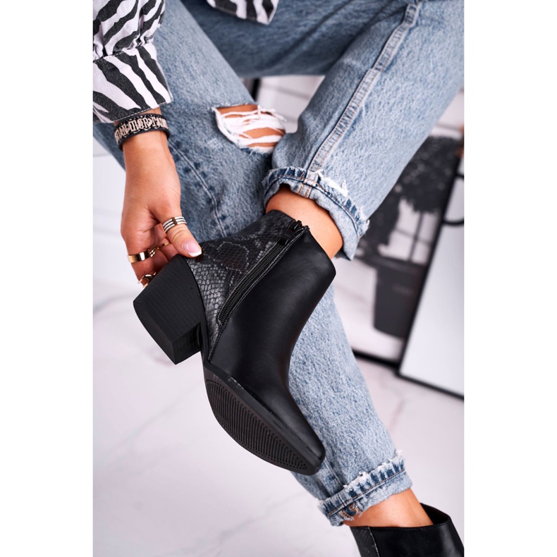 Dámské boty teplé černé Meatown černá šedá 2 Dámské boty teplé černé Meatown černá šedá 2