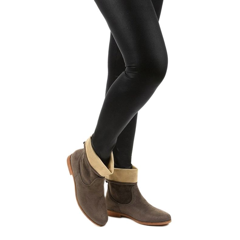 Nazouvací boty Islevine podobné khaki semiši zelená 1 Nazouvací boty Islevine podobné khaki semiši zelená 1