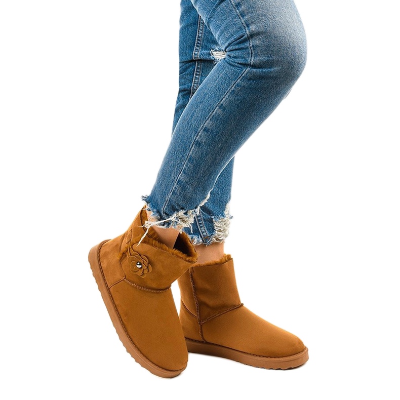 Hnědé zateplené boty, emu typu Harelana hnědý 1