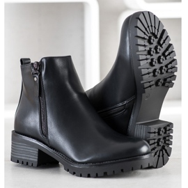 Ideal Shoes Pohodlné černé boty černá 3