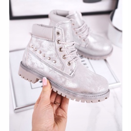 MSMG Teplé dětské boty s cvočky Silver Gonzo stříbrný 2