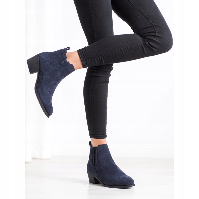 Camo Teplé semišové kozačky námořnická modrá 2