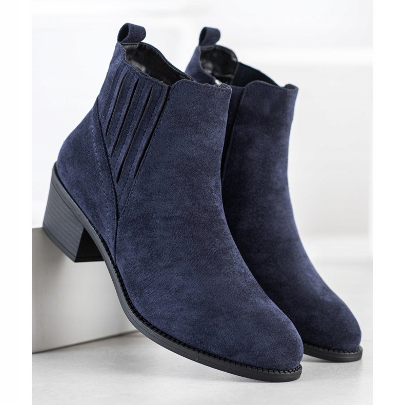 Camo Teplé semišové kozačky námořnická modrá 1