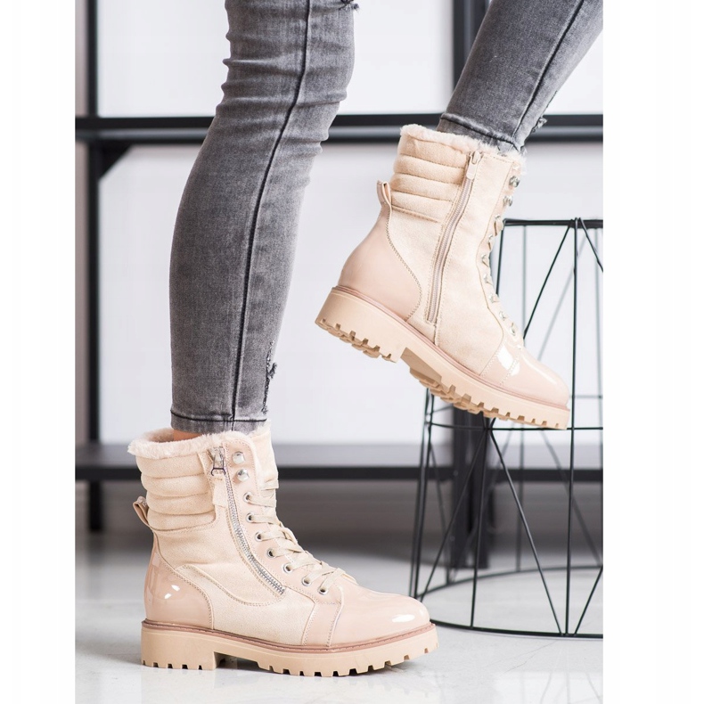 SHELOVET Stylové lapače s oteplováním béžový 2