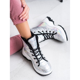 SHELOVET Pohodlné sněhové boty Holo bílý vícebarevný 2