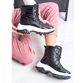 SHELOVET Pohodlné černé sněhové boty černá 1