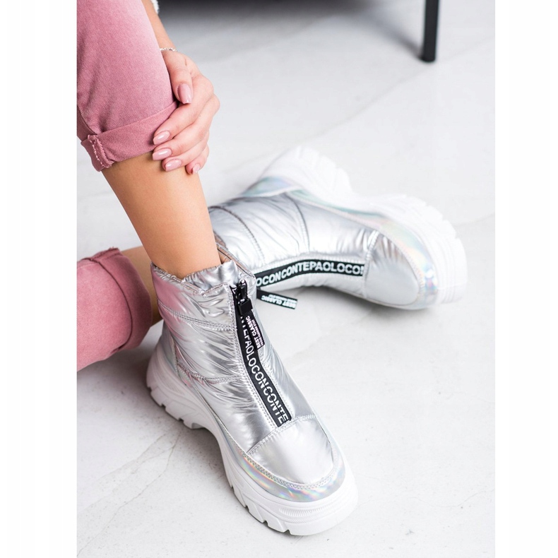 SHELOVET Sněhové boty na jezdci stříbrný 1