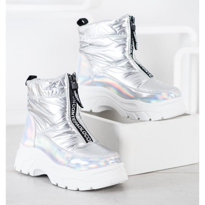 SHELOVET Sněhové boty na jezdci stříbrný 2