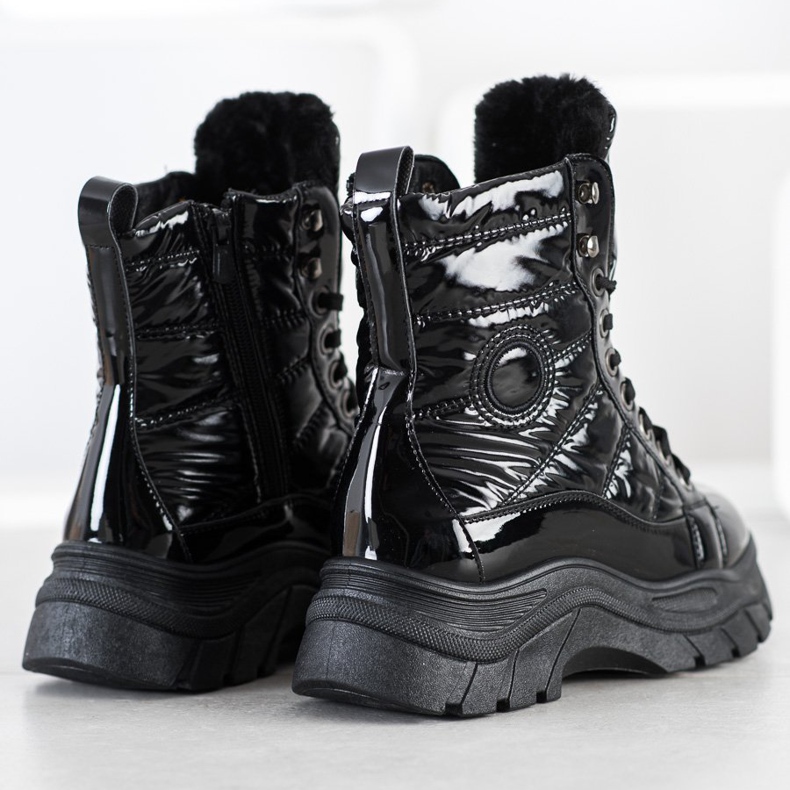 SHELOVET Módní prošívané lapače černý 1