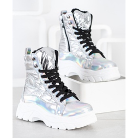 SHELOVET Módní prošívané lapače stříbro 1