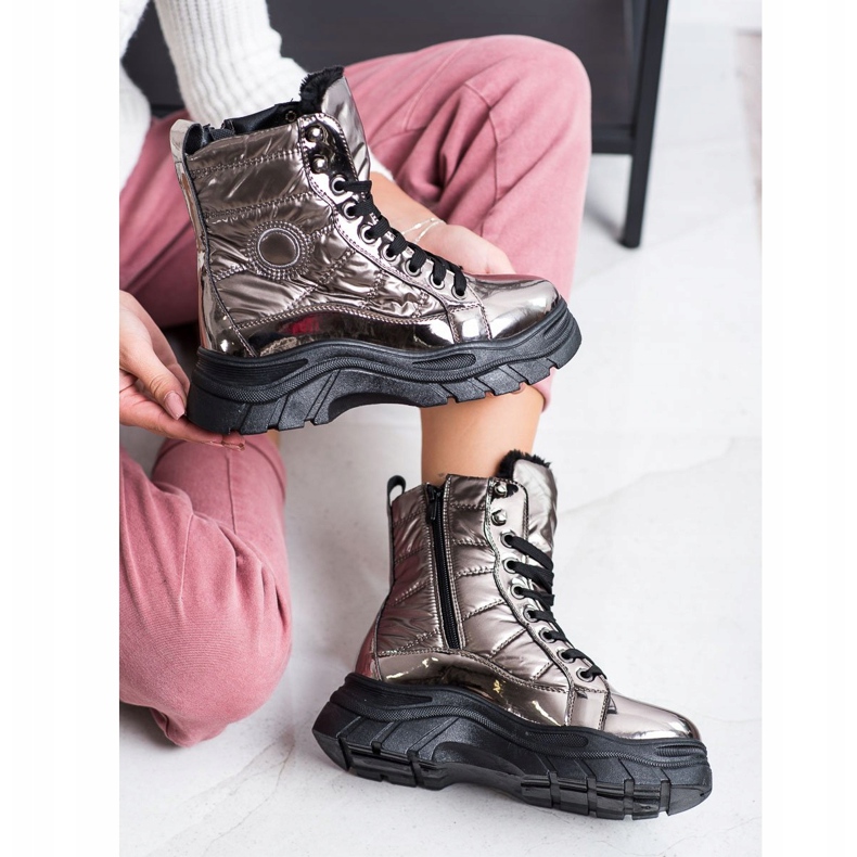 SHELOVET Módní prošívané lapače šedá 1