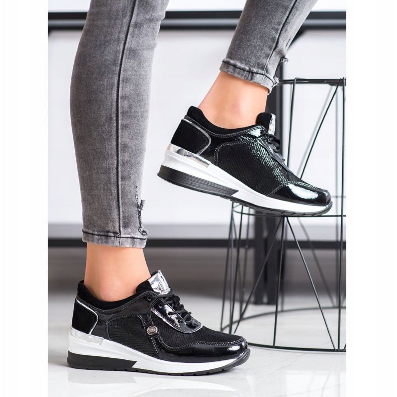 Kožené tenisky VINCEZA černá 1