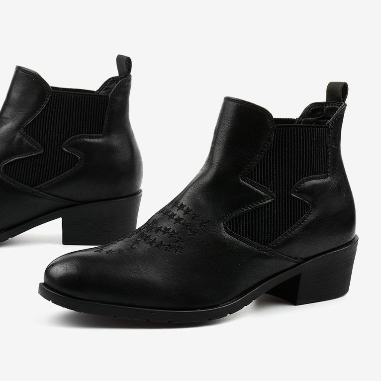 Černé nízké kovbojské boty od Fancyroot černá 1