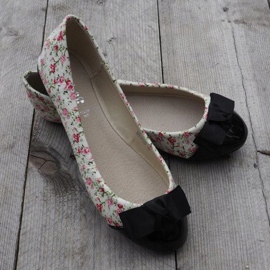 Balerínky s mašlí 6148 barevných bílý 1