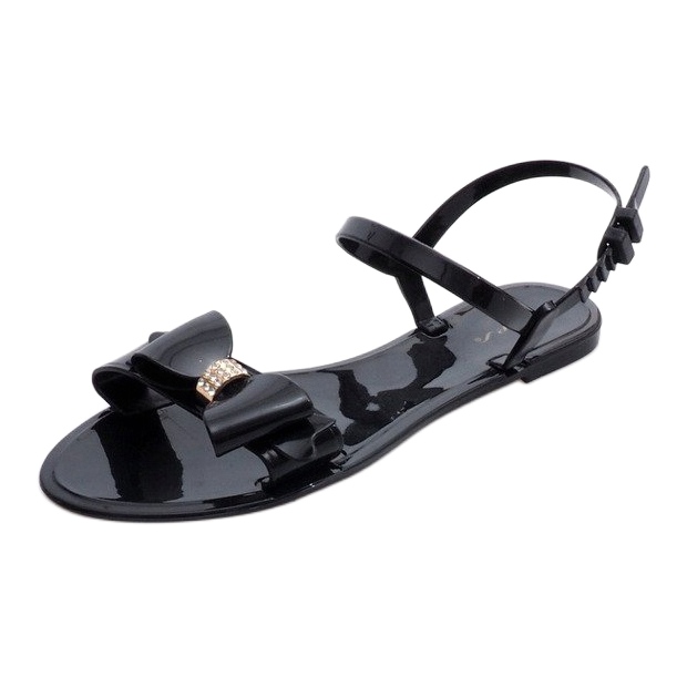 Černé gumové sandály PT7-1 černá 1