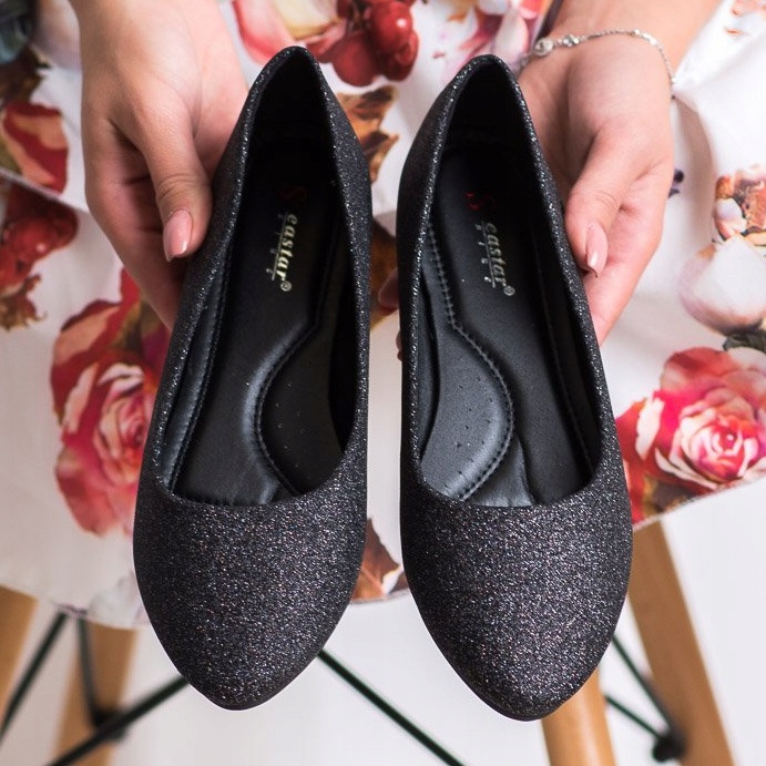 Seastar Třpytivé balerínky černý stříbro 1
