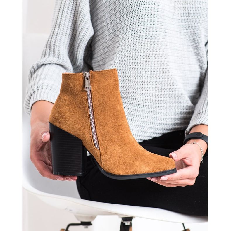 Marquiz Teplé kozačky s ozdobným zipem béžový žlutá 1