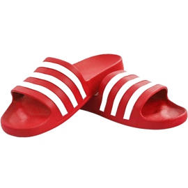 Červené pantofle Adidas Adilette Aqua F35540 bílý červený 1