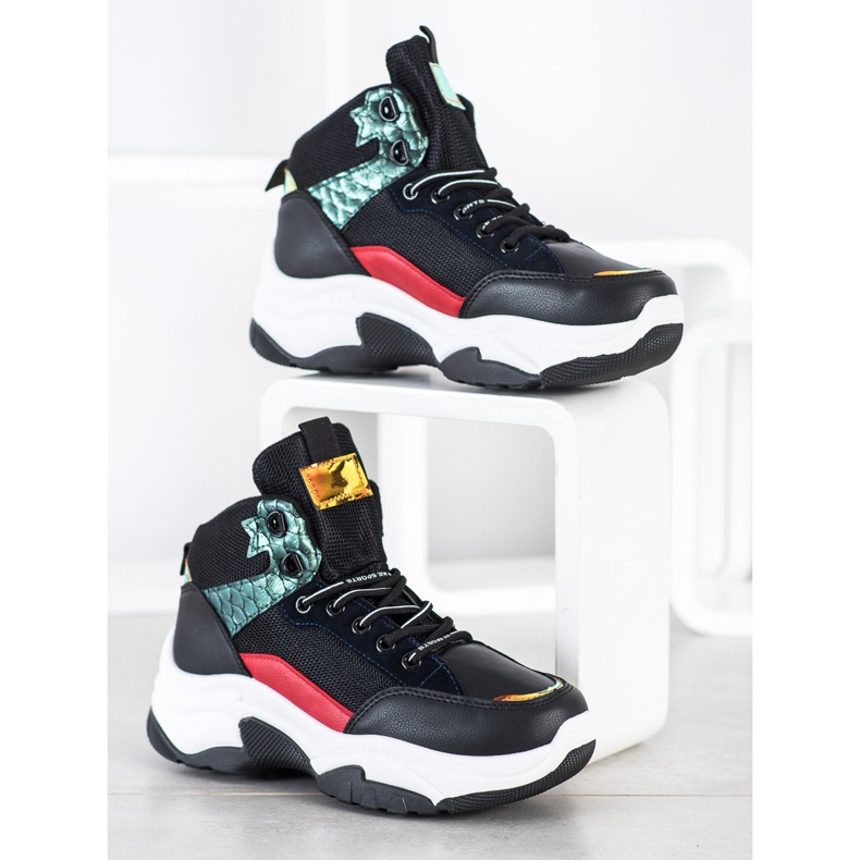 SHELOVET Barevné tenisky černá vícebarevný 1