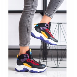 SHELOVET Barevné tenisky černá vícebarevný 1