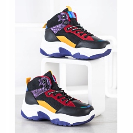 SHELOVET Barevné tenisky černá vícebarevný 2