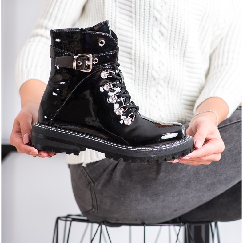 SDS Módní lakované lapače černá 2