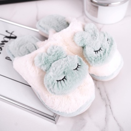 Dámské kožešinové pantofle Světle zelený králík růžový zelená 1 Dámské kožešinové pantofle Světle zelený králík růžový zelená 1