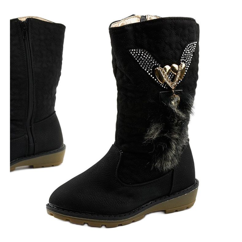 Dětské zateplené boty Eilris pro dívky černý 1