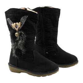 Dětské zateplené boty Eilris pro dívky černý 2