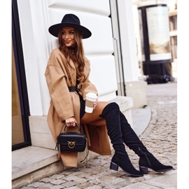 Dámské kozačky nad kolena eko semiš černé Can't Stop černá 2