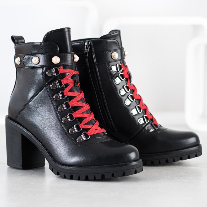 Ideal Shoes Skalní boty na sloupku černý 1